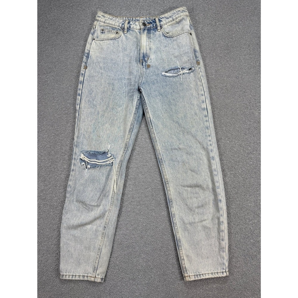 KSUBI Brooklyn Jeans Women's 27 Blue Light Wash High Rise Distressed Embellished